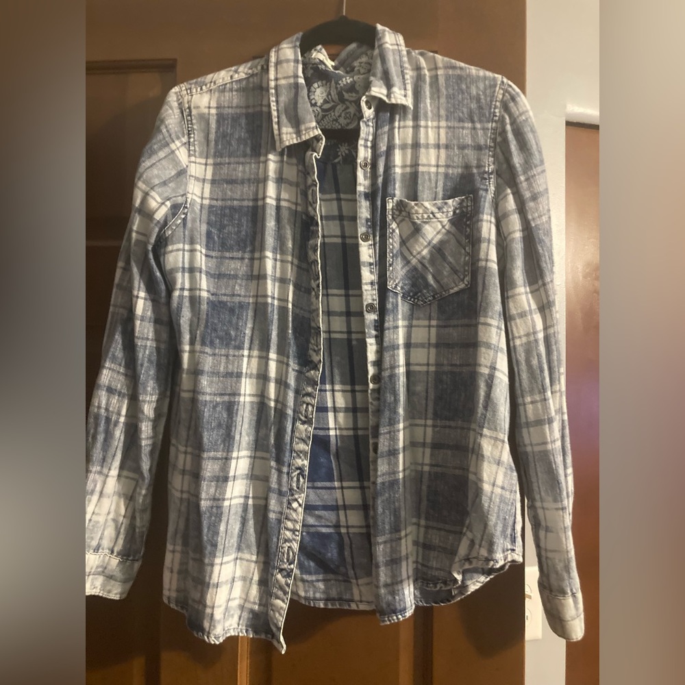Maurices Plaid Button Up Top